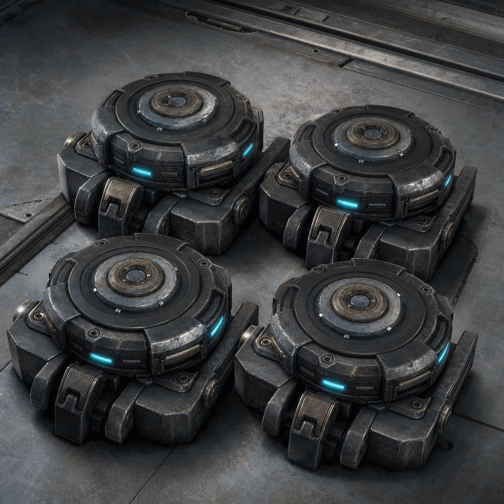 Magnetic deck anchors for cargo cells