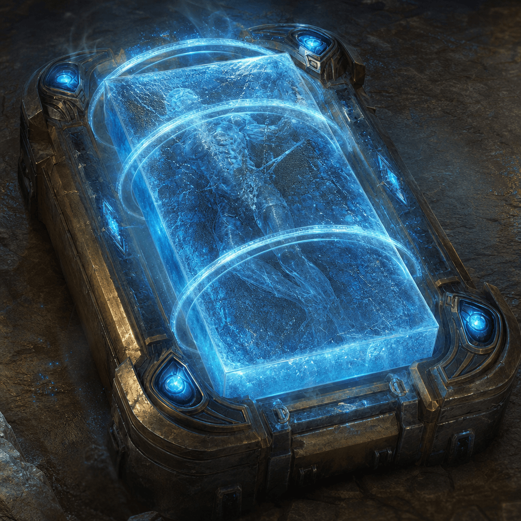Mage-rated stasis slab with astral baffle rings