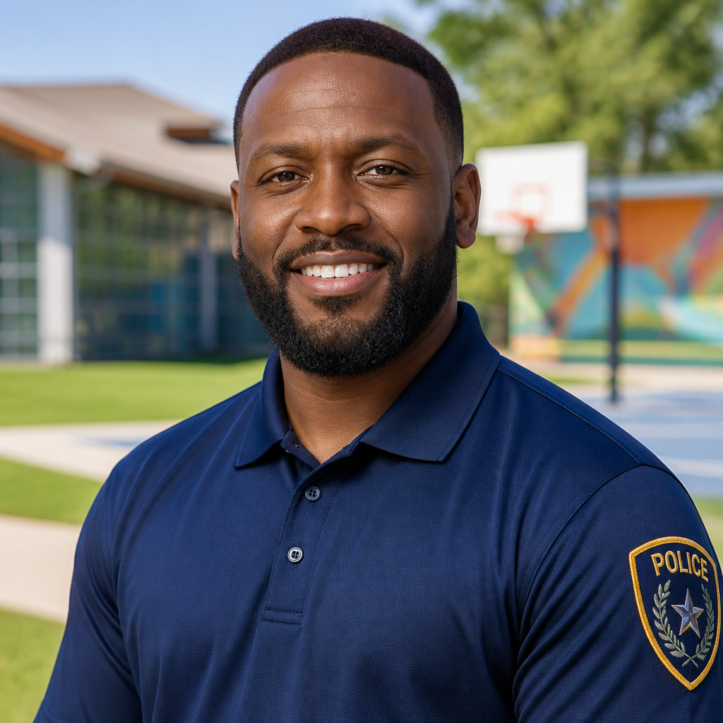 Portrait of fictional Officer Devon Hale