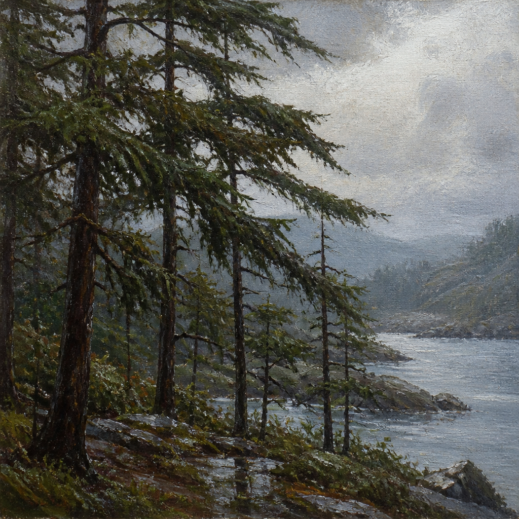 Sample painting Cedar After Rain