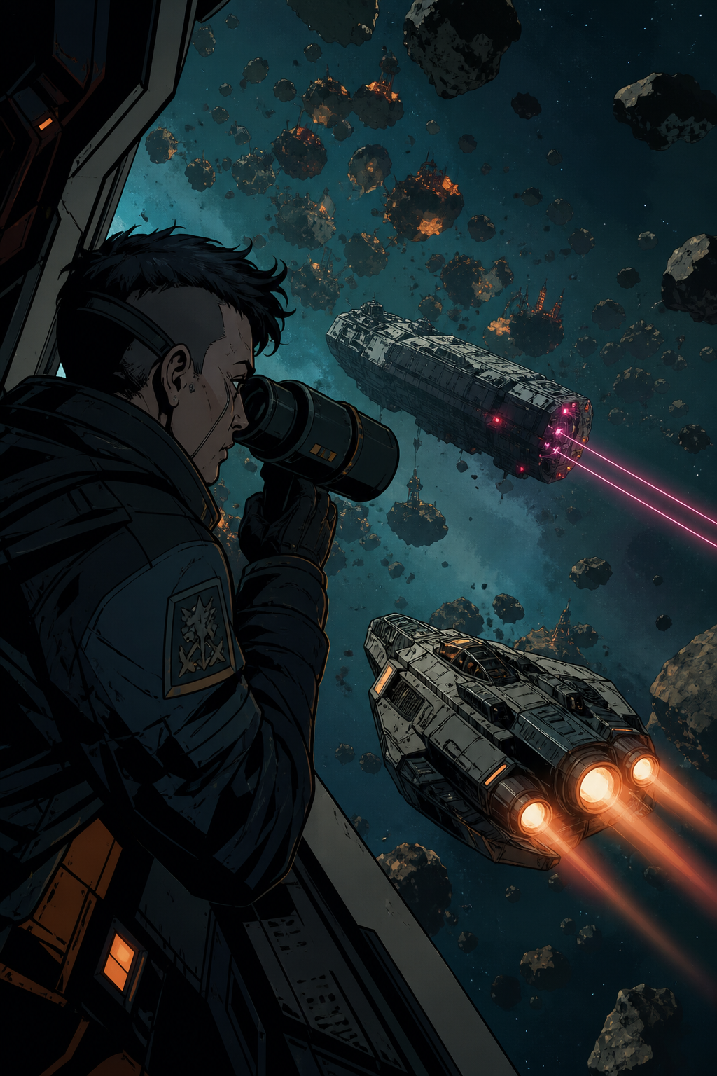Federation picket cutter laser-painting approach traffic against Valemar belt dark